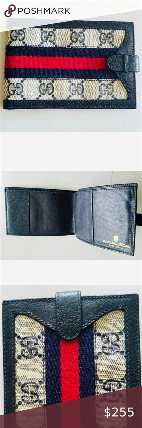 gucci pre-owned blue wallet womens|navy blue Gucci wallet.